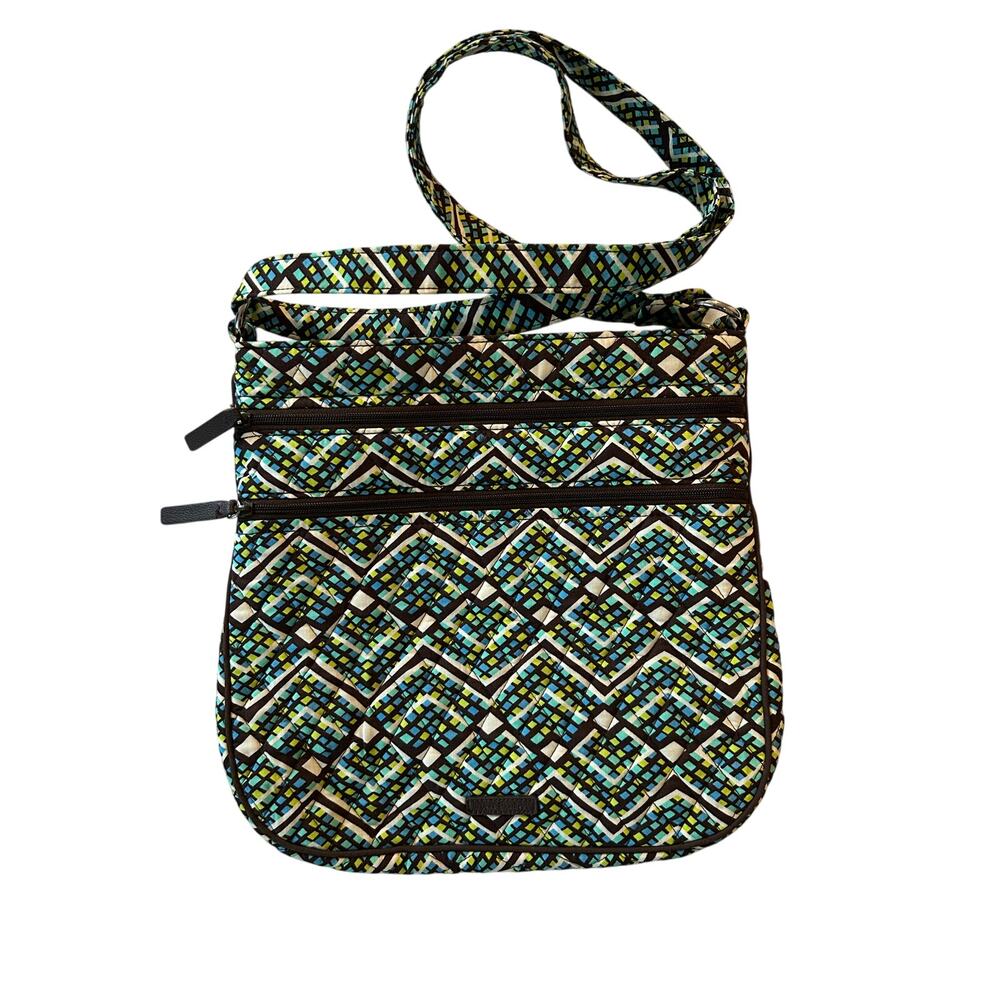 Vera Bradley Rain Forest Triple Zip Hipster Cross Body Purse
